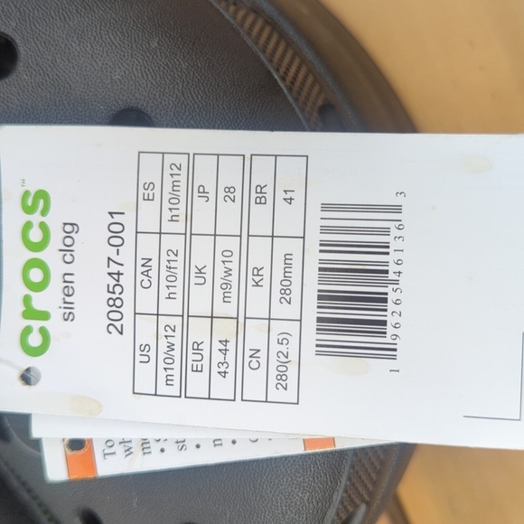 CROCS Unisex Mens 10 Women's 12 Black Siren Elevated Clogs - Size 12 NWT - Picture 3 of 7